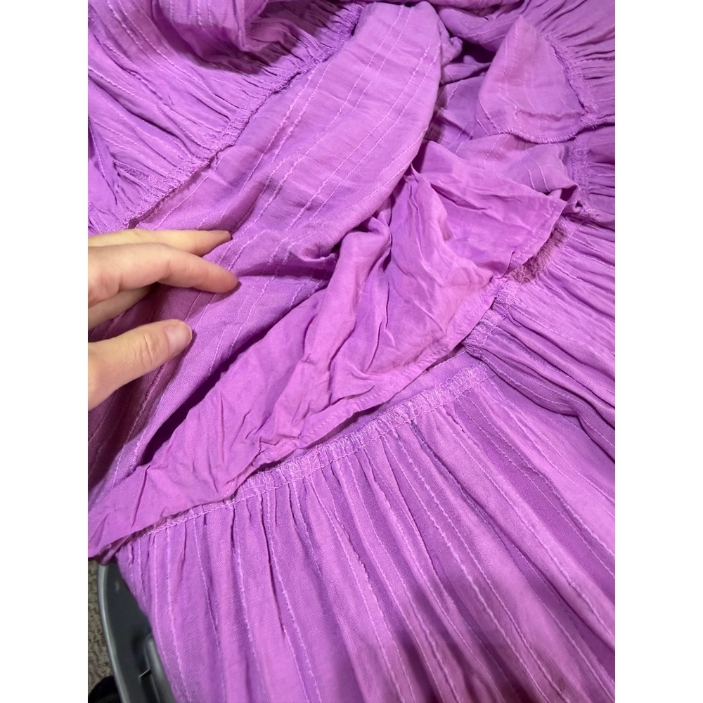 Haute Hippie Style Maxi Dress Womens S Purple Tiered Boho Cottagecore Bow Back - Picture 9 of 13